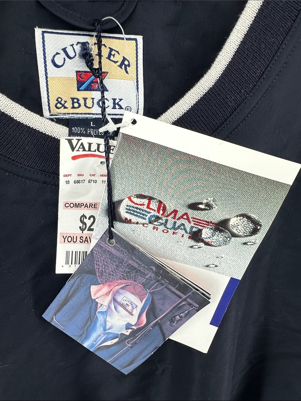 Vintage Colorblock Cutter & Buck Wind Crewneck Pullover New Tags Men’s Large - Picture 2 of 8